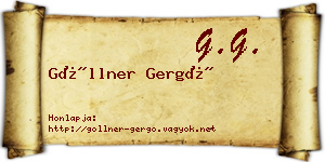 Göllner Gergő névjegykártya